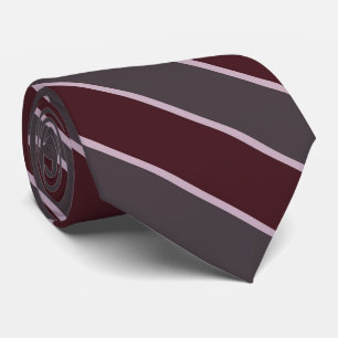 Crimson And Grayish Red Plus Pink Rose Stripes     Neck Tie