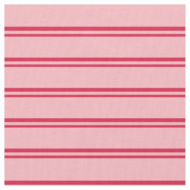 Crimson and Light Pink Pattern of Stripes Fabric (Close Up)