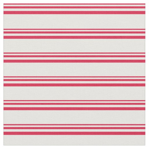 Crimson and Mint Cream Lined/Striped Pattern Fabric