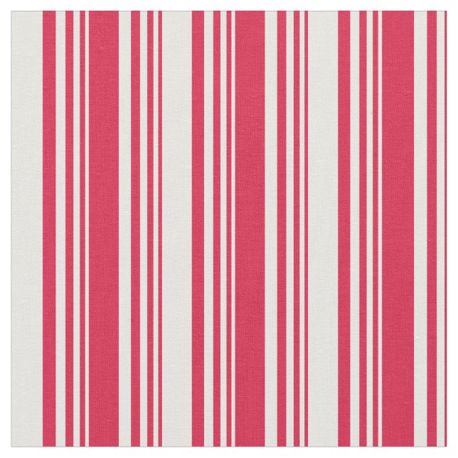Crimson and Mint Cream Lines Fabric (Close Up)