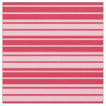 [ Thumbnail: Crimson and Pink Stripes/Lines Pattern Fabric ]