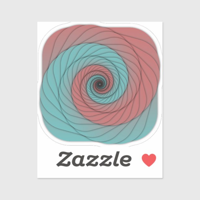 Crimson and Teal Vortex Sticker (Sheet)