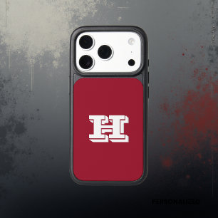 Crimson and White College Colors Tough Otterbox  iPhone 17 Pro Case