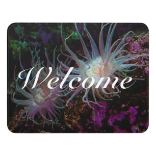 Crimson Anemone Welcome Door Sign
