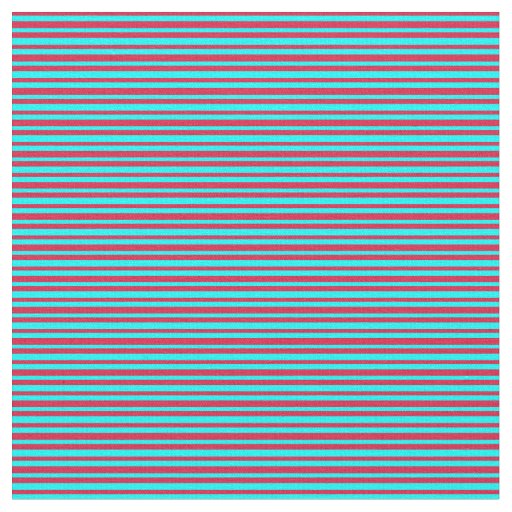 Crimson & Aqua Colored Lines/Stripes Pattern Fabric