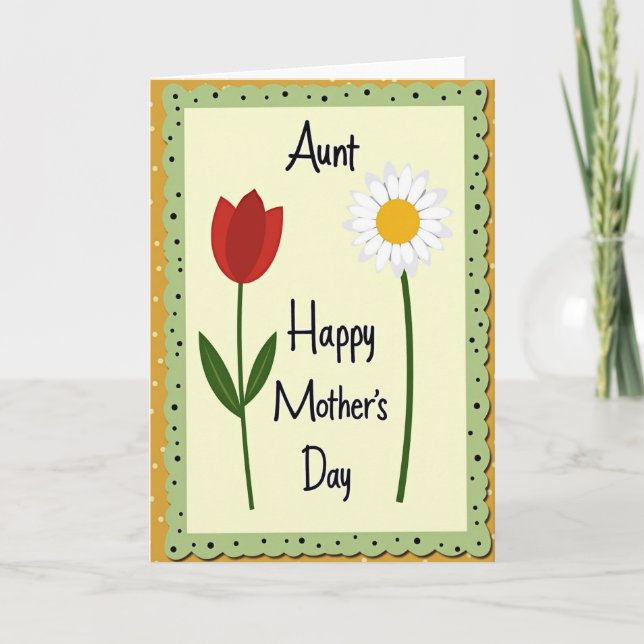 Crimson Aunts Day Tulip Card (Front)