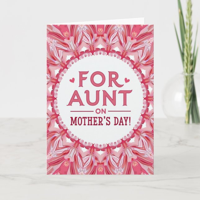 Crimson Aunts Day Wish Card (Front)