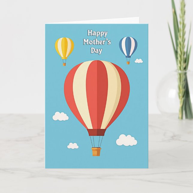 Crimson Balloon Mothers Day Card (Front)