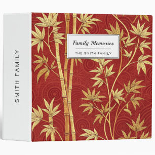 Crimson Bamboo East Asian (1) 3 Ring Binder