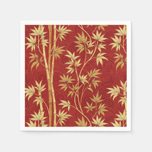 Crimson Bamboo East Asian (1) Napkins