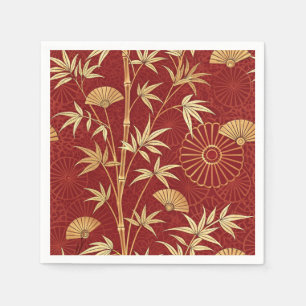 Crimson Bamboo East Asian (2) Napkins