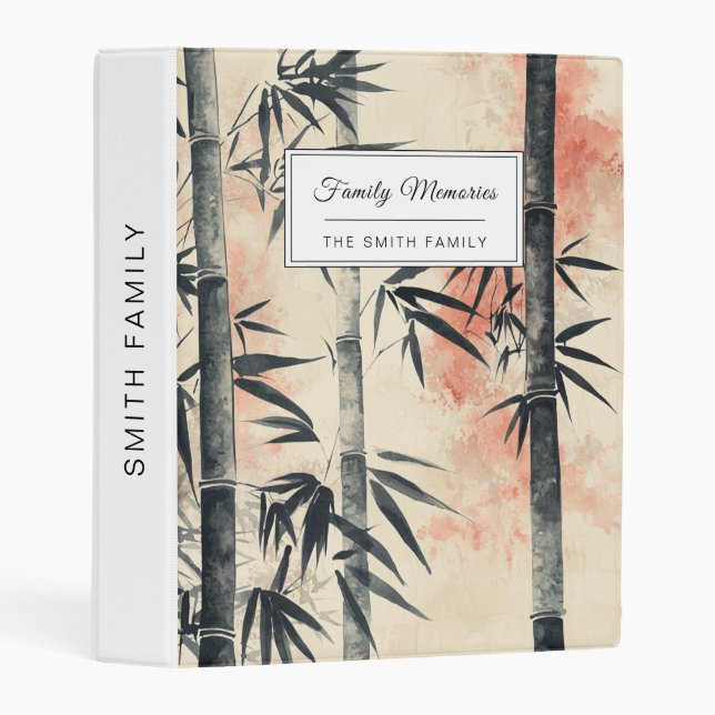 Crimson Bamboo Serenity Ink Wash Mini Binder (Front/Spine)
