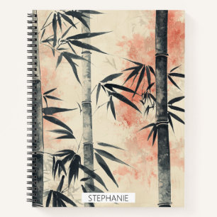 Crimson Bamboo Serenity Ink Wash Notebook