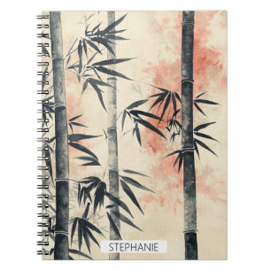 Crimson Bamboo Serenity Ink Wash Notebook