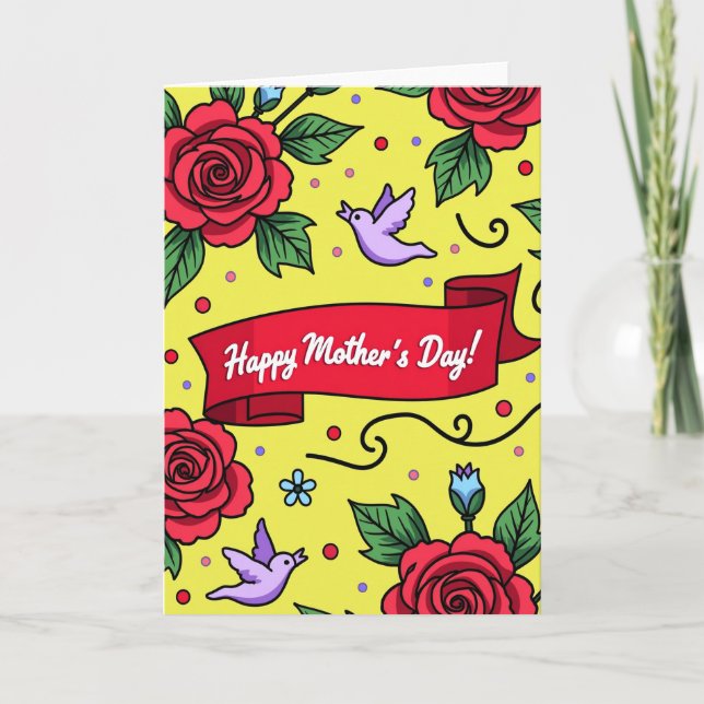 Crimson Banner Mothers Day Card (Front)