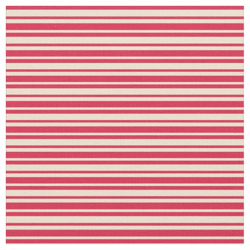 Crimson & Beige Colored Lined/Striped Pattern Fabric