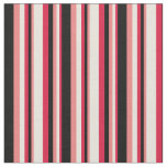 [ Thumbnail: Crimson, Beige, Light Coral & Black Colored Lines Fabric ]