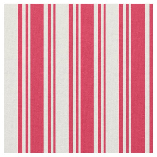 Crimson & Beige Pattern of Stripes Fabric