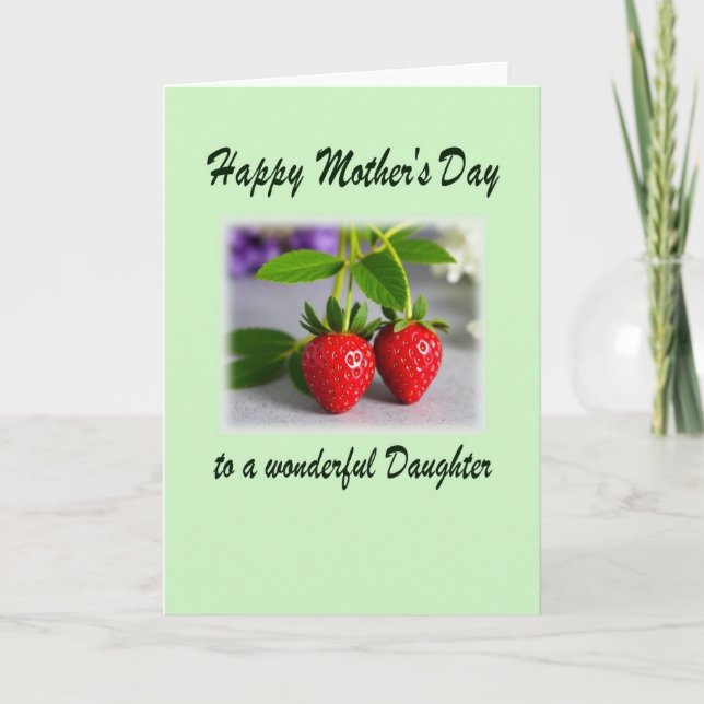 Crimson Berries Mothers Day Card (Front)