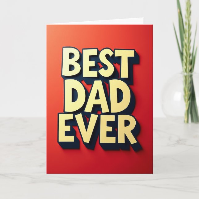Crimson Best Dad Ever Card (Front)