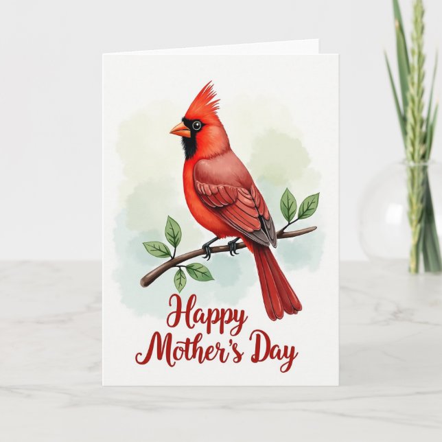 Crimson Bird Branch Scene Card (Front)