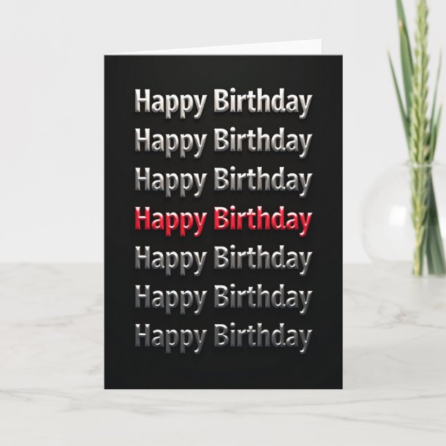 Crimson Birthday Phrase Card (Front)