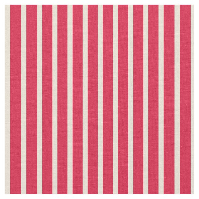 Crimson & Bisque Lines Pattern Fabric (Close Up)