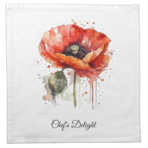 Crimson Bloom, custom Cloth Napkin