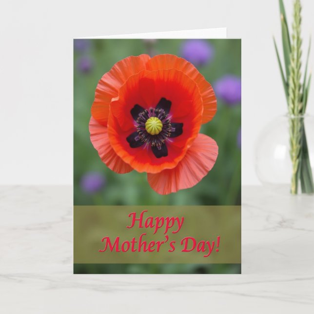 Crimson Bloom Floral Card (Front)