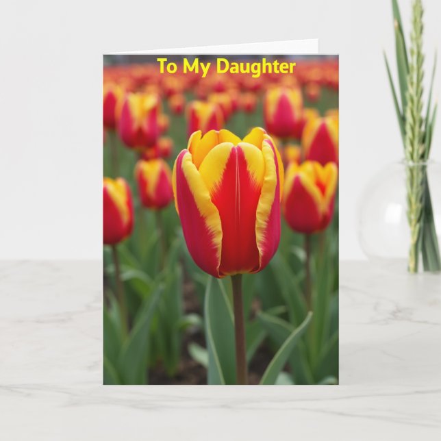 Crimson Bloom Greeting Card (Front)