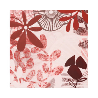 Crimson Bloom – Layered Abstract Botanical Metal Print