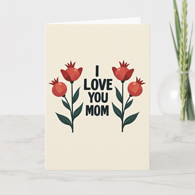 Crimson Bloom Moms Day Card (Front)