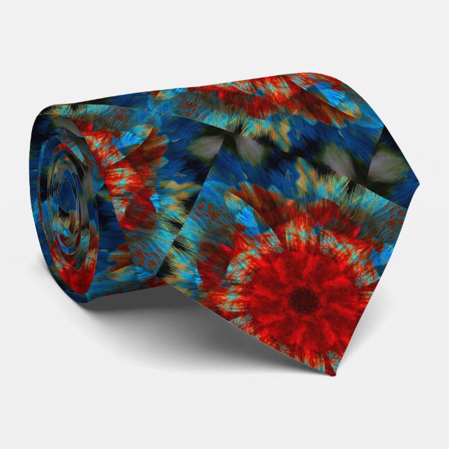 Crimson Bloom Radiance Neck Tie (Rolled)