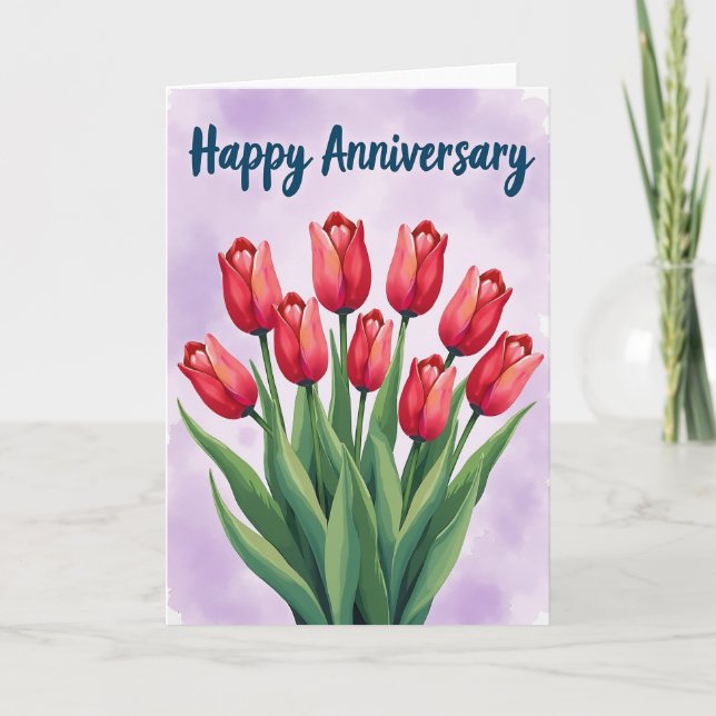 Crimson Blooms Celebration Card (Front)