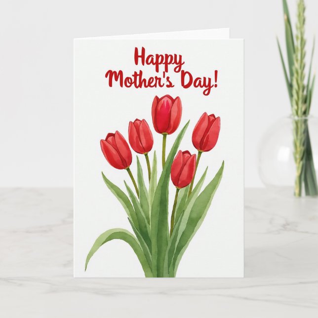 Crimson Blooms Day Card (Front)