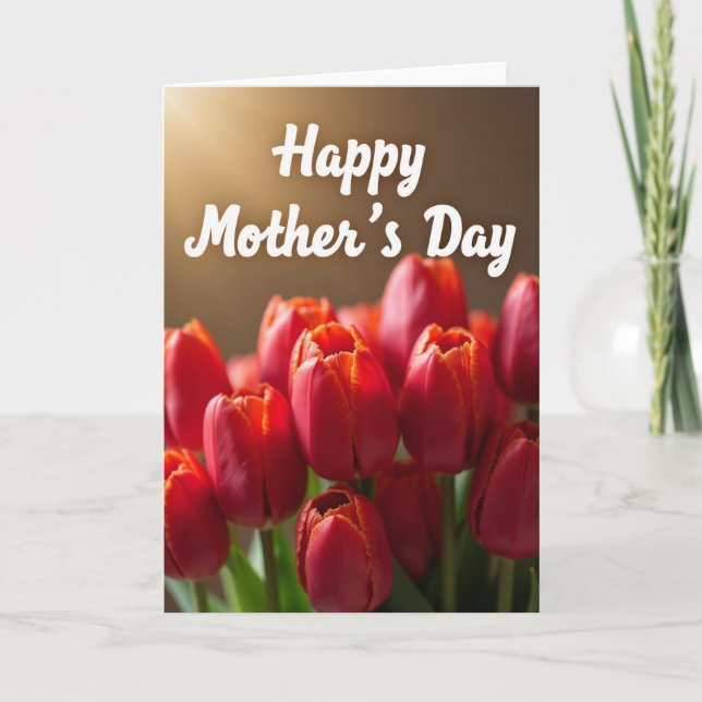 Crimson Blooms Greeting Card (Front)