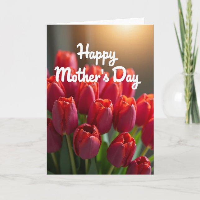 Crimson Blooms Mothers Day Card (Front)