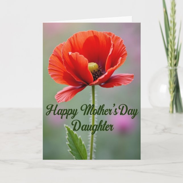 Crimson Blossom Happy Mothers Day Card (Front)