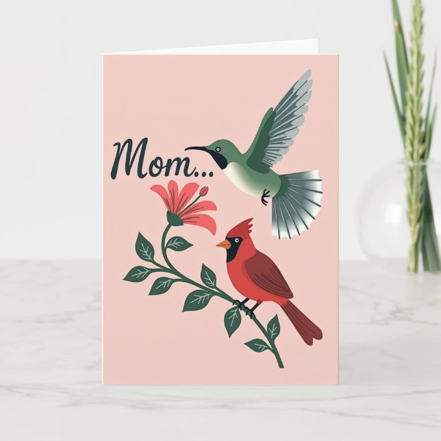 Crimson Blossom Mothers Day Card (Front)
