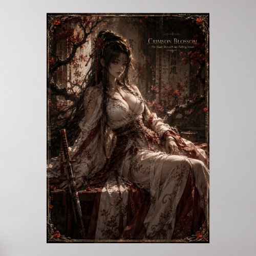 Crimson Blossom: The Blade Beneath the Falling Poster