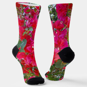 Crimson Blossoms: Dance Of The Red Bougainvilleas  Socks