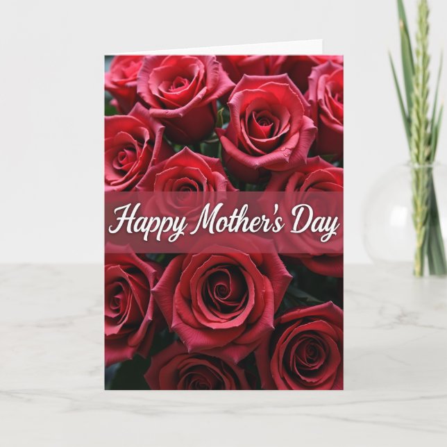 Crimson Blossoms Mothers Day Card (Front)