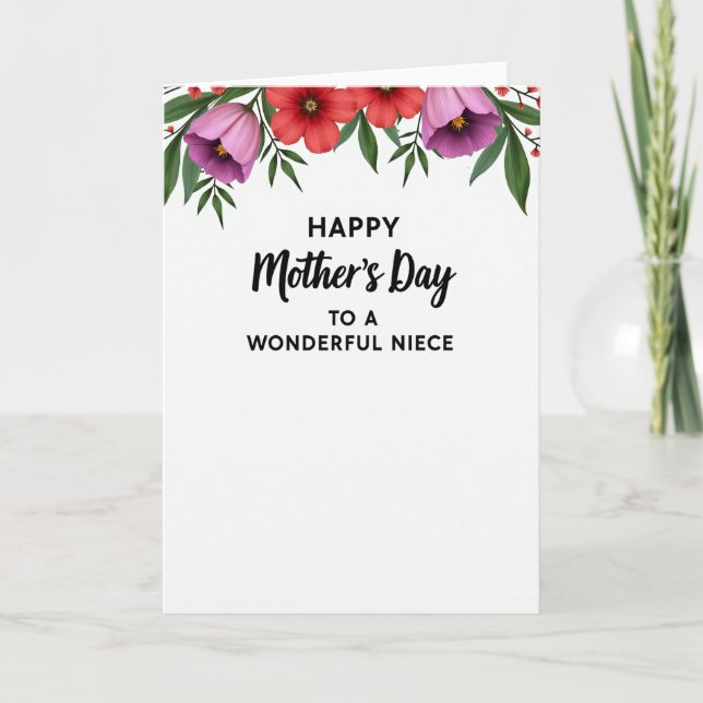 Crimson Blossoms Niece Card (Front)