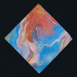 Crimson, Blush, Blue and Gold Marbled Alcohol Ink Bandana<br><div class="desc">An abstract marbled alcohol ink design in a crimson,  blush and blue palette,  overlaid with gold accents.</div>