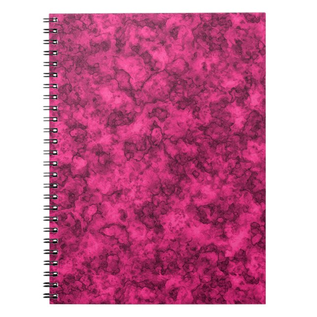 Crimson bright marble pattern notebook (Front)
