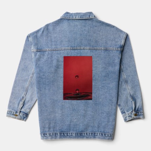 Crimson Bubble Burst Tee  Denim Jacket