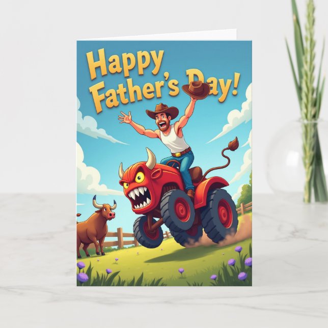 Crimson Bull Fathers Day Card (Front)