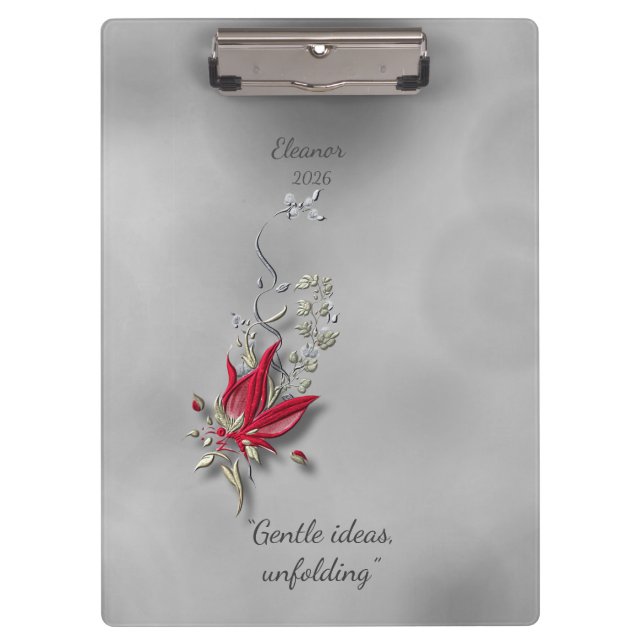 	Crimson Butterfly Bloom clipboard  (Front)