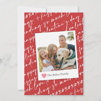 Crimson Calligraphy Card