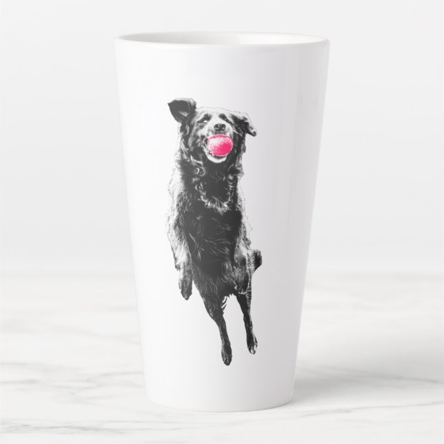 Crimson catch in flight latte mug (Front)